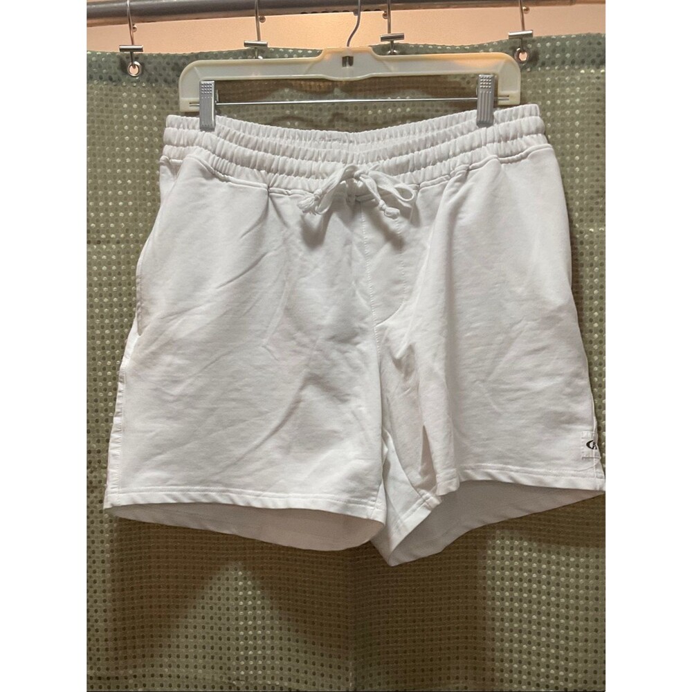 Men’s CK White Elastic-Waist Sweat Shorts